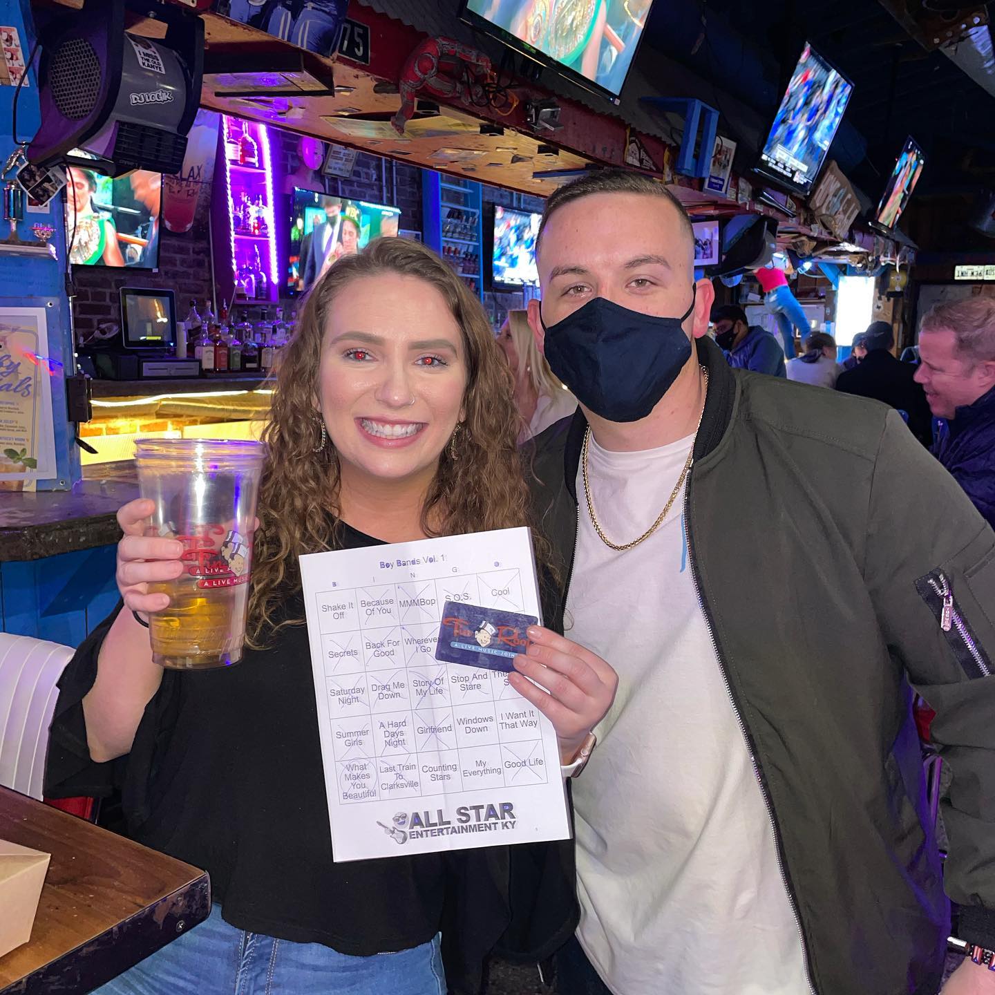 Winner celebrating at Music Bingo